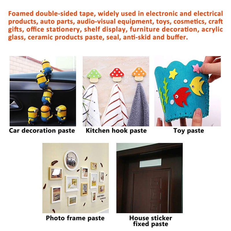 ToLanbbt Double Sided Foam Tape 2.36In x 33FT 2 Pack, Mounting Tape Heavy Duty, Strong Adhesive Weatherproof Seal Strips for DIY Craft Picture Poster, Car & Gap Filling Mountings, Home Office Decor (White) - Image 4